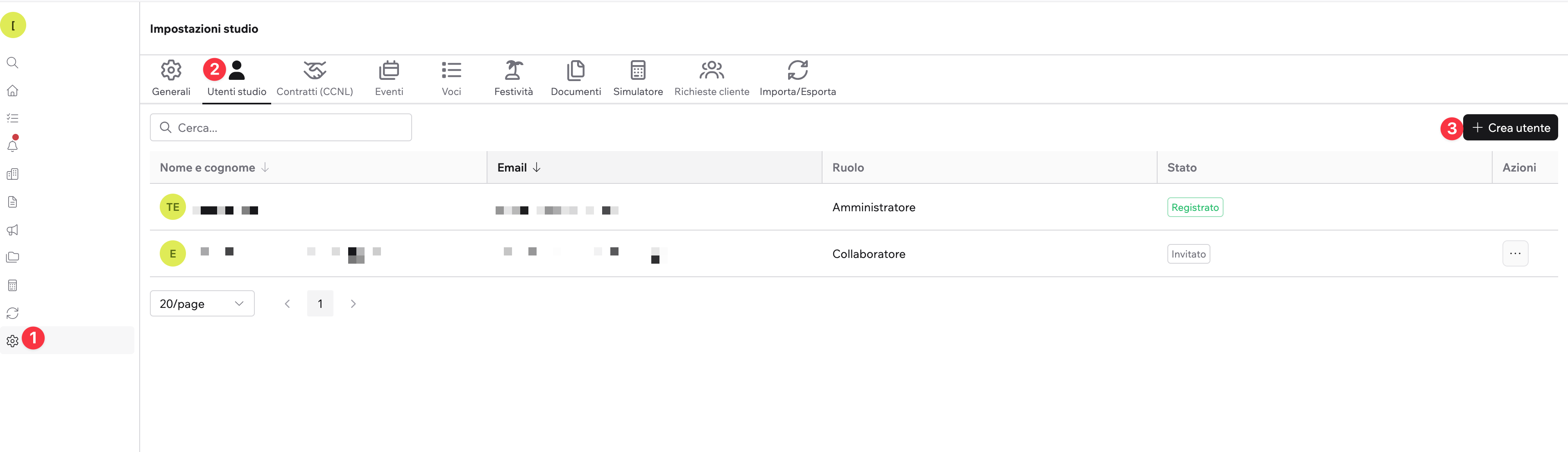 Screenshot schermata impostazioni Jet Studio